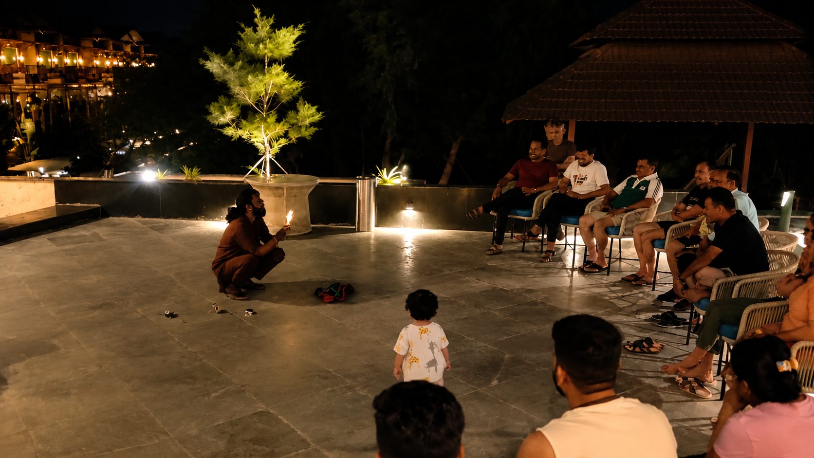 Magic show performance at Amrutham Bagh